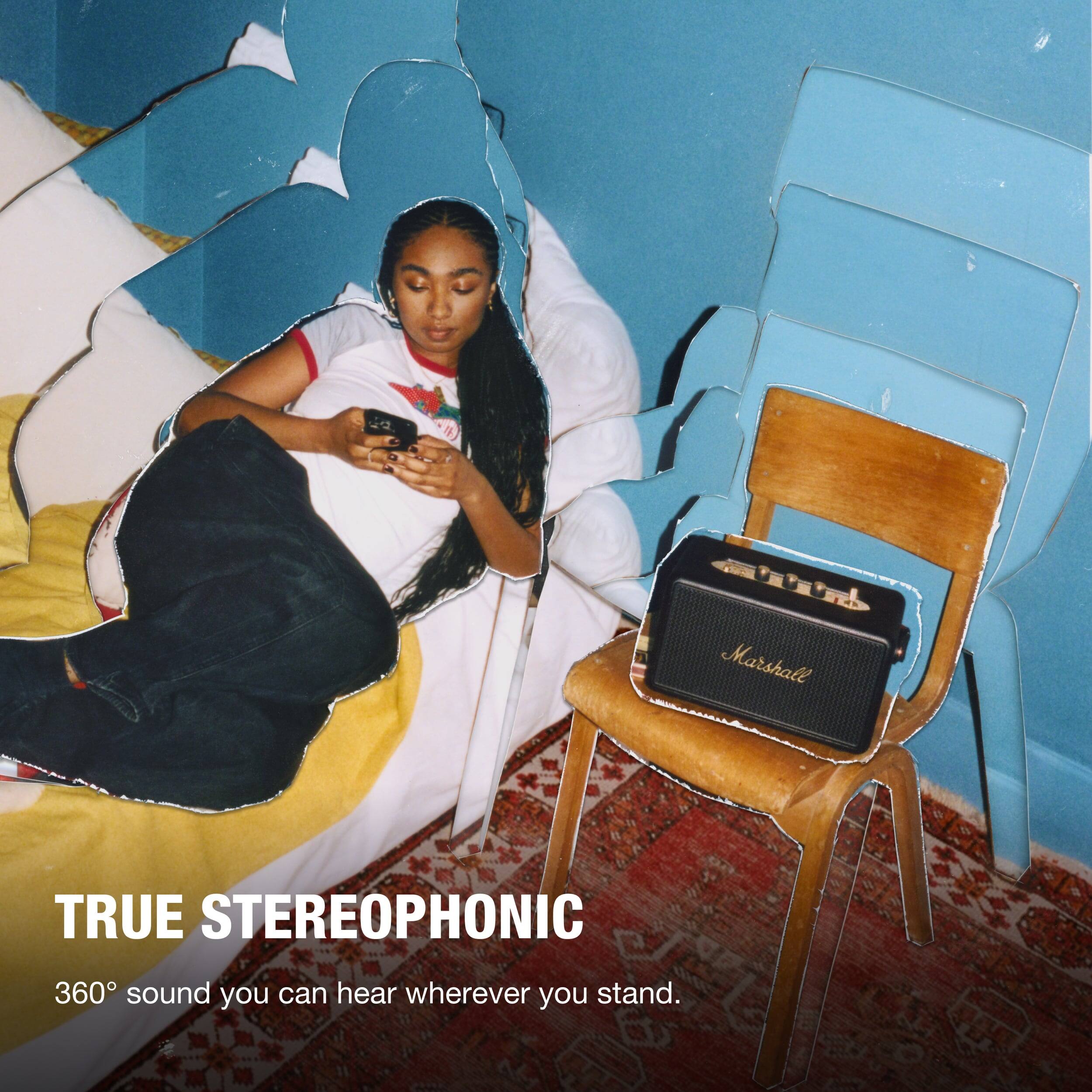 Marshall TRUE STEREOPHONIC 360 sound you can hear wherever you stand.