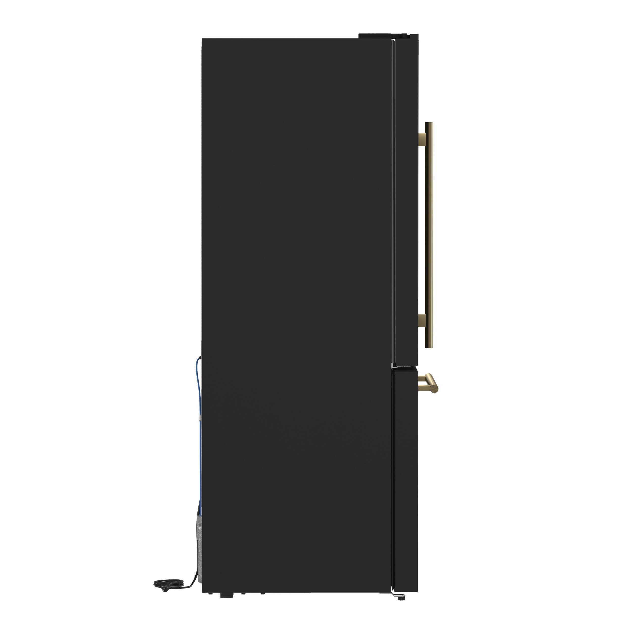 Left. Forno Appliances - Milano 34.4 Cu. Ft.Freestanding Dual Bottom Freezer Refrigerator - Black.