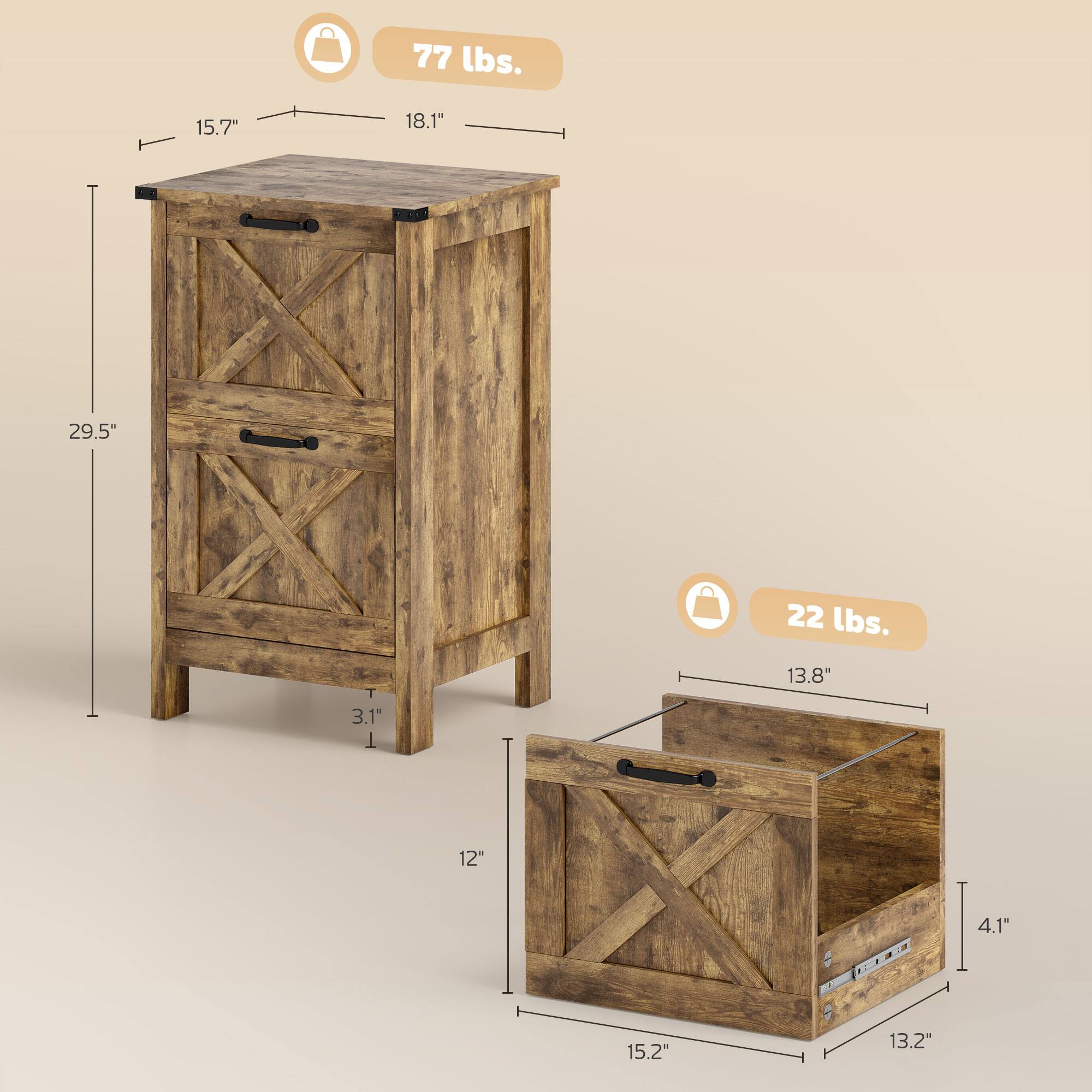 77 lbs.  
15.7" x 18.1" x 29.5"  
3.1" x 12"  
22 lbs.  
13.8" x 15.2" x 13.2" x 4.1"