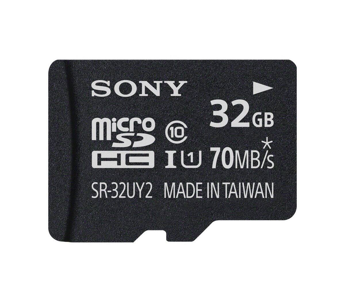 SONY  
32GB  
Micro SD  
HD  
Class 10  
70MB/s  
SR-32UY2  
MADE IN TAIWAN