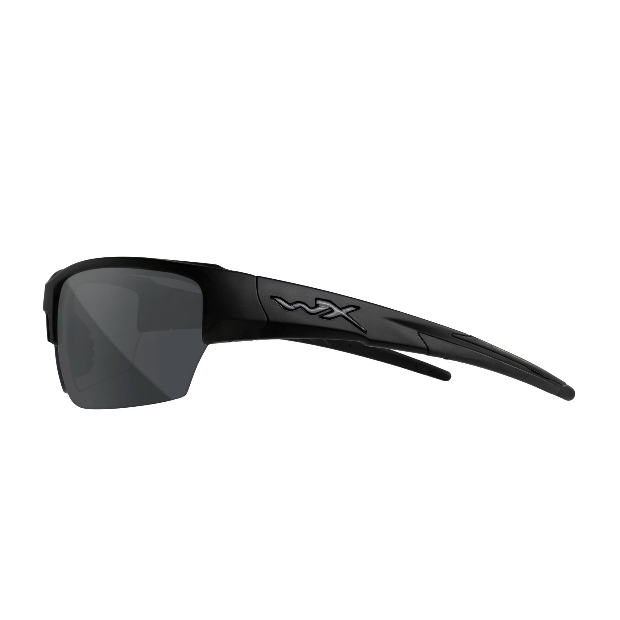 Angle. Wiley X - Wiley X Changeable WX Saint Sunglasses (Smoke Gray, Clear Lens and Matte Black) - Gray.
