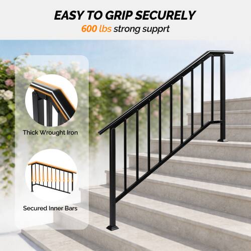 EASY TO GRIP SECURELY  
600 lbs strong support  
Thick Wrought Iron  
Secured Inner Bars