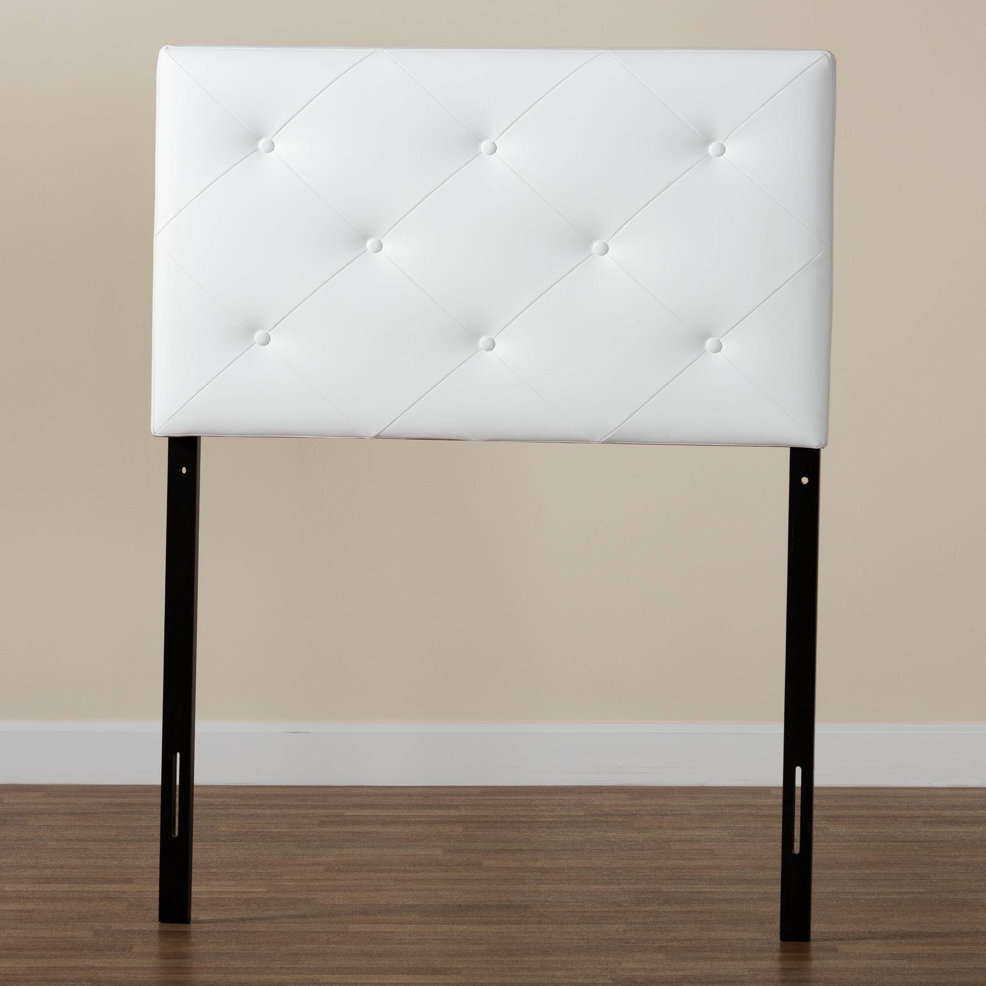 Alt View 1. Baxton Studio - Baltimore Modern and Contemporary Faux Leather Upholstered Twin Size Headboard - White.