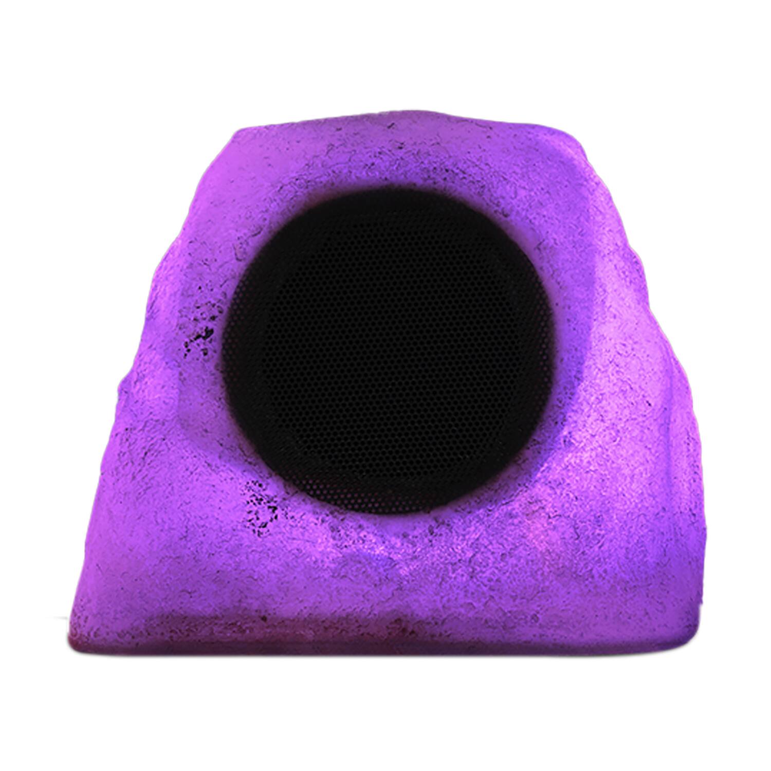 Alt View 1. Gemini - GHRK-500LTMS Solar Bluetooth TWS 30-Watt-Peak Outdoor Rock Speaker with LED Lighting - Gray.