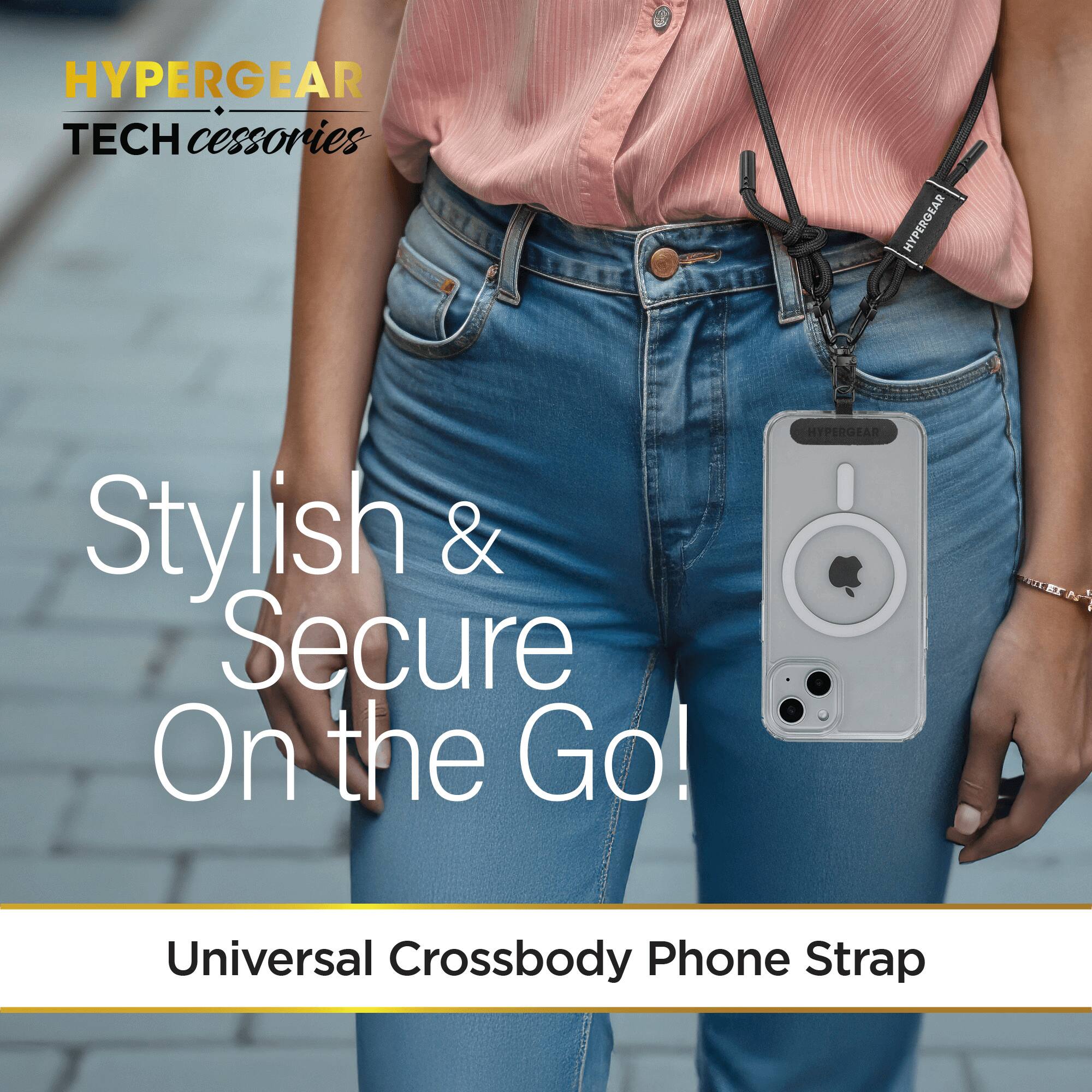 HYPERGEAR TECH accessories!  
HYPERGEAR Stylish & Secure On the Go!  
HYPERGEAR Universal Crossbody Phone Strap