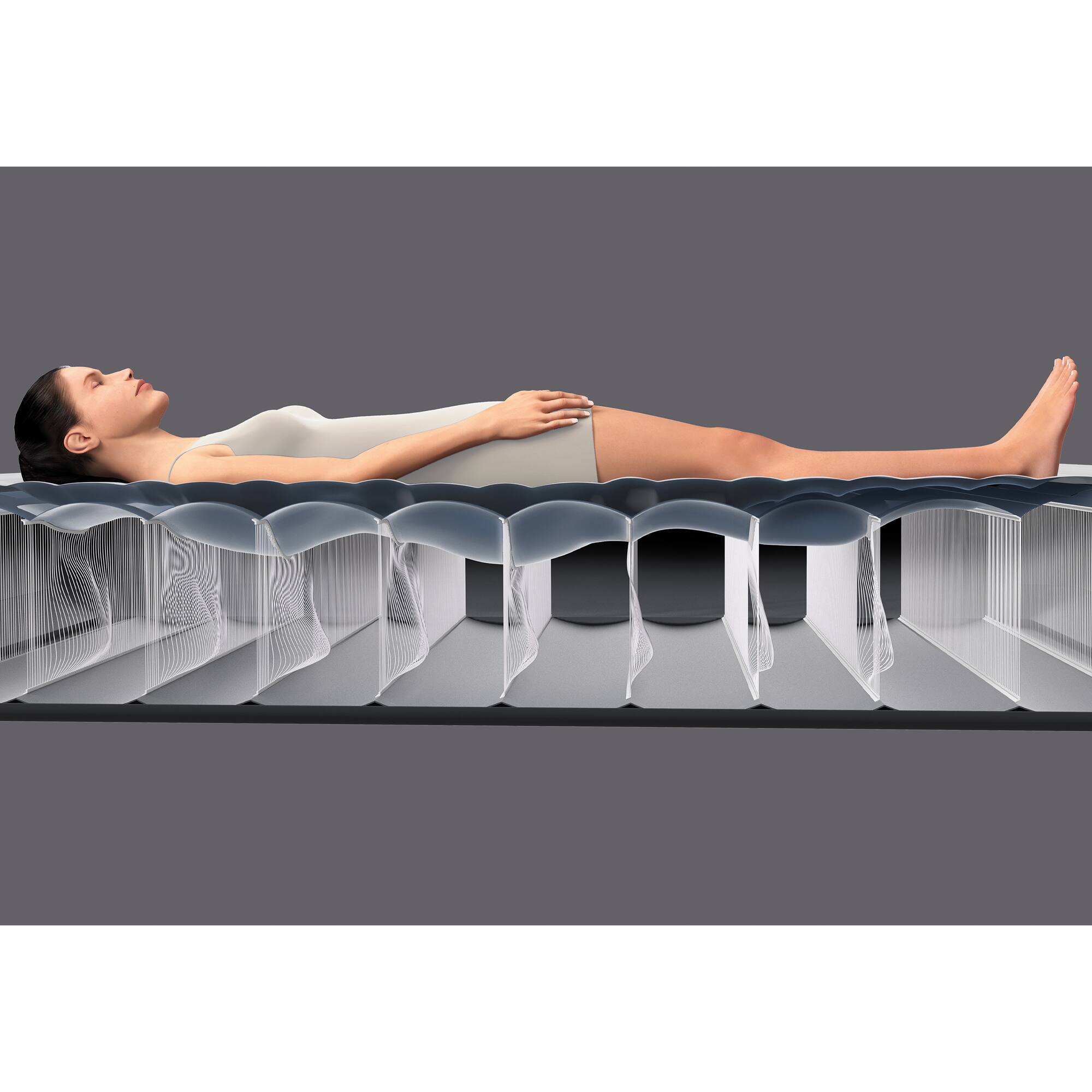 Alt View 7. Intex - Intex PremAire I Fiber-Tech Elevated Air Mattress Bed with Built-In Pump, Twin - Gray.