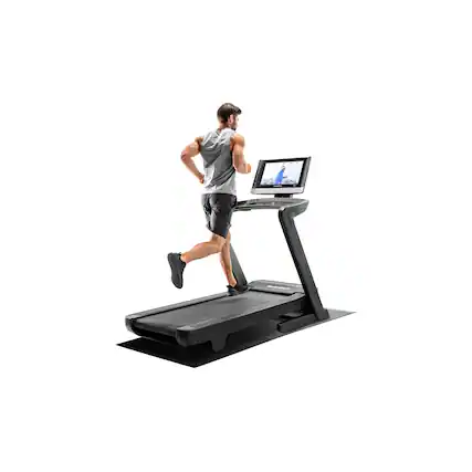 Front. NordicTrack - Treadmill Mat - Black.