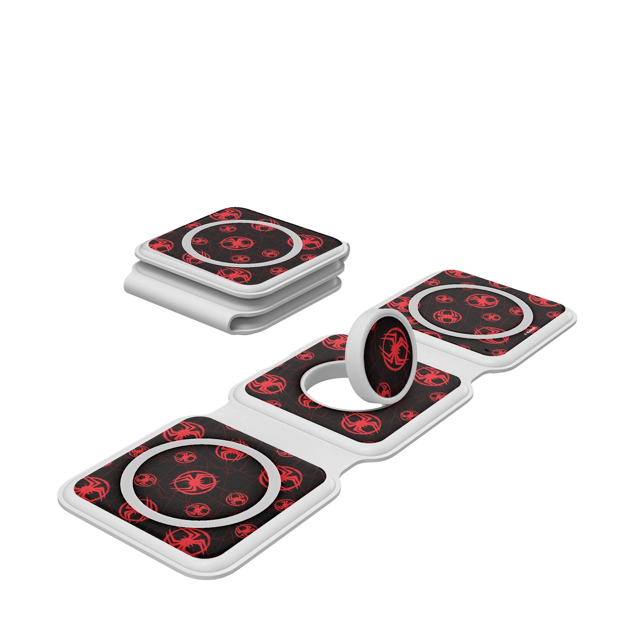 Keyscaper - Marvel Pattern Foldable 3 in 1 Charger - Miles Morales