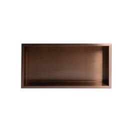 Alfi - Brushed Copper PVD Stainless Steel Horizontal Single Shelf Shower Niche - Brown