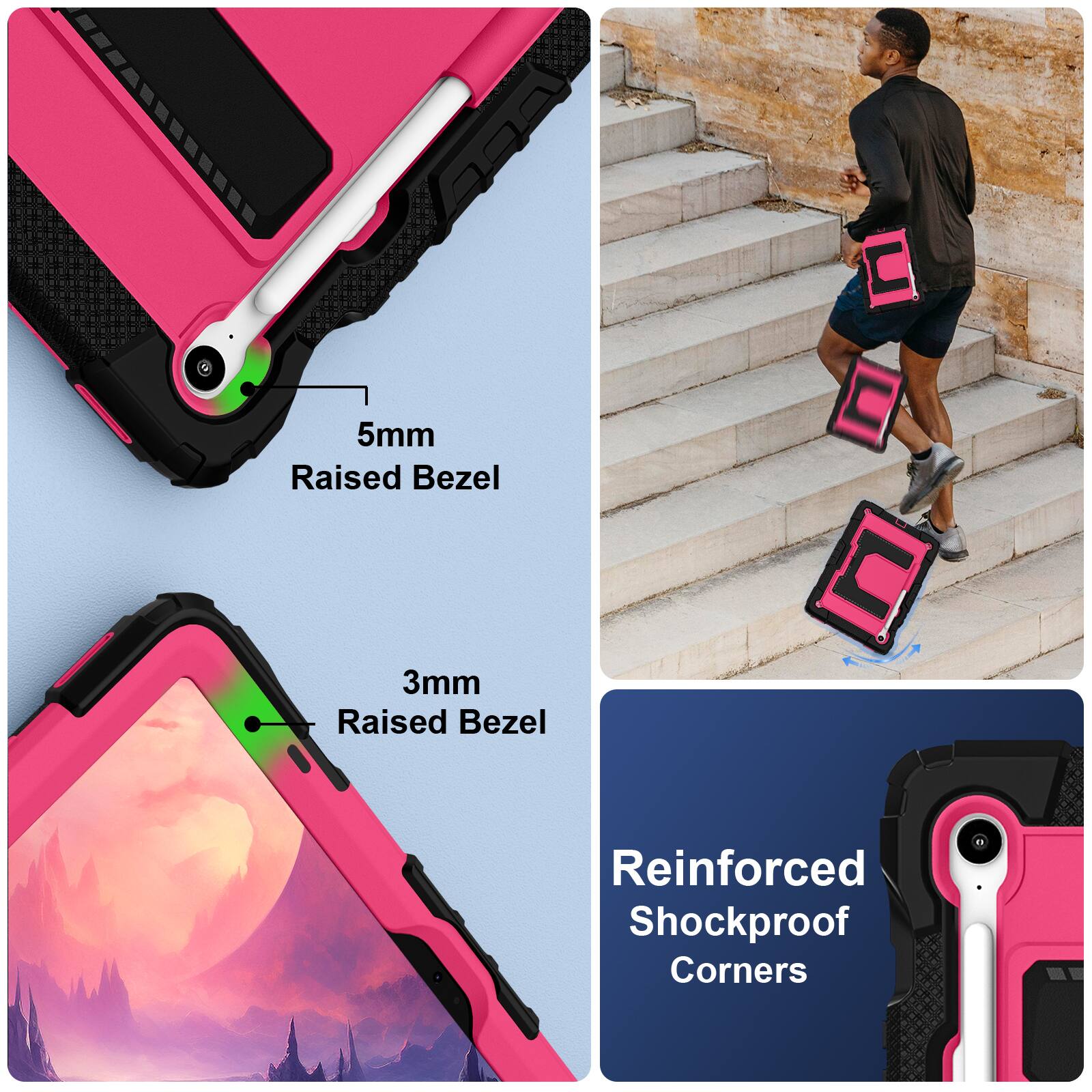 5mm Raised Bezel  
3mm Raised Bezel  
Reinforced Shockproof Corners