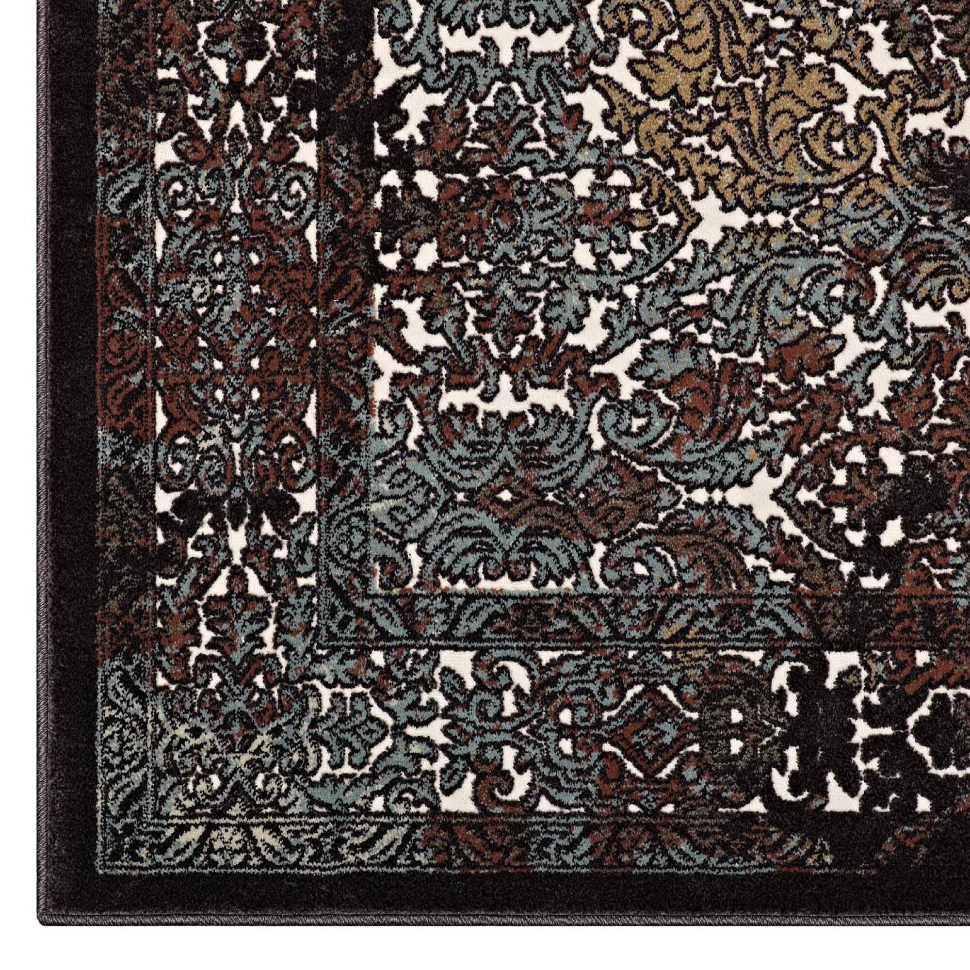 Alt View 2. Modway - Westia Ornate Turkish Vintage Area Rug - Dark Brown and Silver Blue.