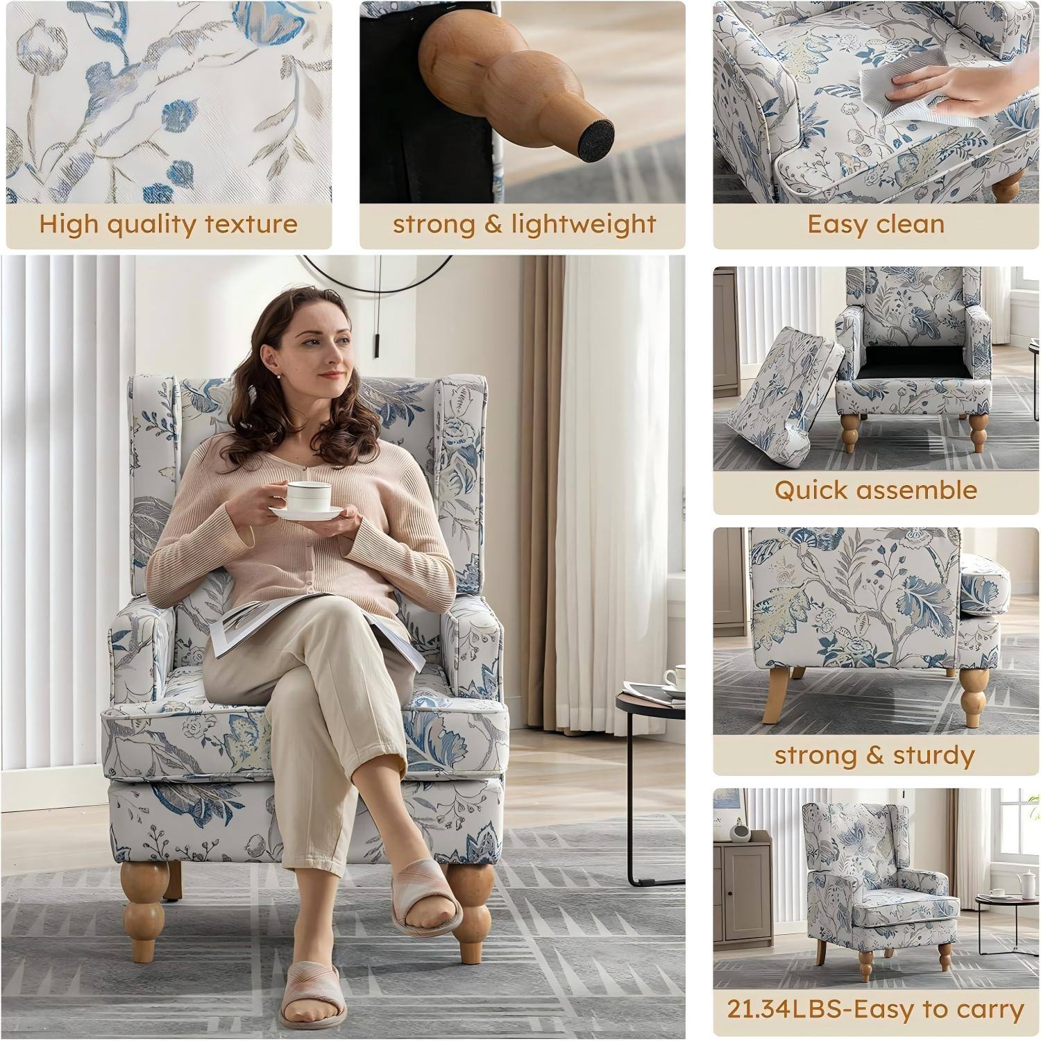 High quality texture: Easy to clean
Strong & lightweight: Quick assembly
Strong & sturdy: 21.34LBS-Easy to carry