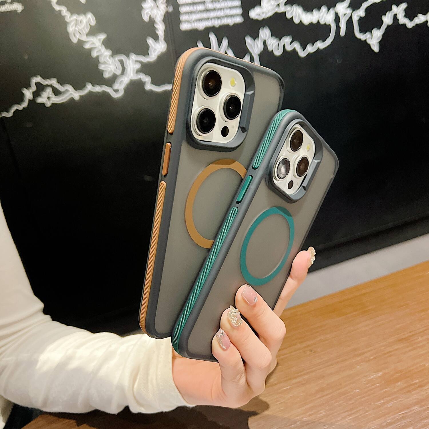 Alt View 1. UUCOVER - Magnetic Phone Case For Apple iPhone 16 Pro Max, Shockproof MagSafe Compatible Slim Matte Frosted Translucent Hard Cover - Gray.