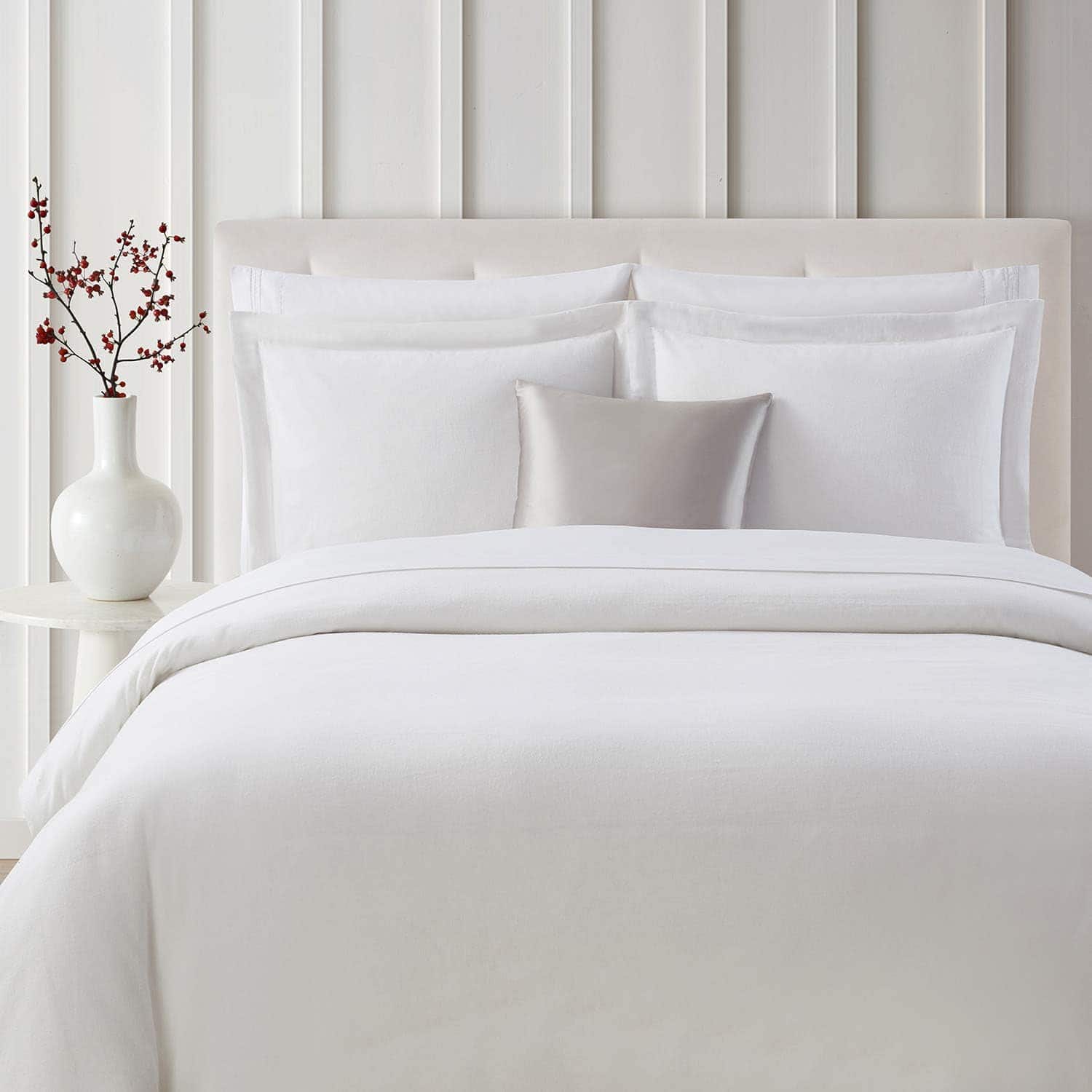 Bibb Home - 3-Piece Heavyweight Flannel Duvet Cover Set - White price history on PriceWatchPro