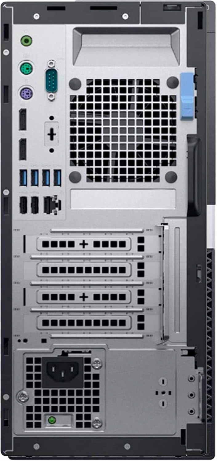 Back. Dell - Dell Optiplex 7060 Tower Desktop Computer , Intel i7-8700 3.4GHZ ,16GB DDR4 RAM, 500GB SSD , Windows 11 Pro - Black.