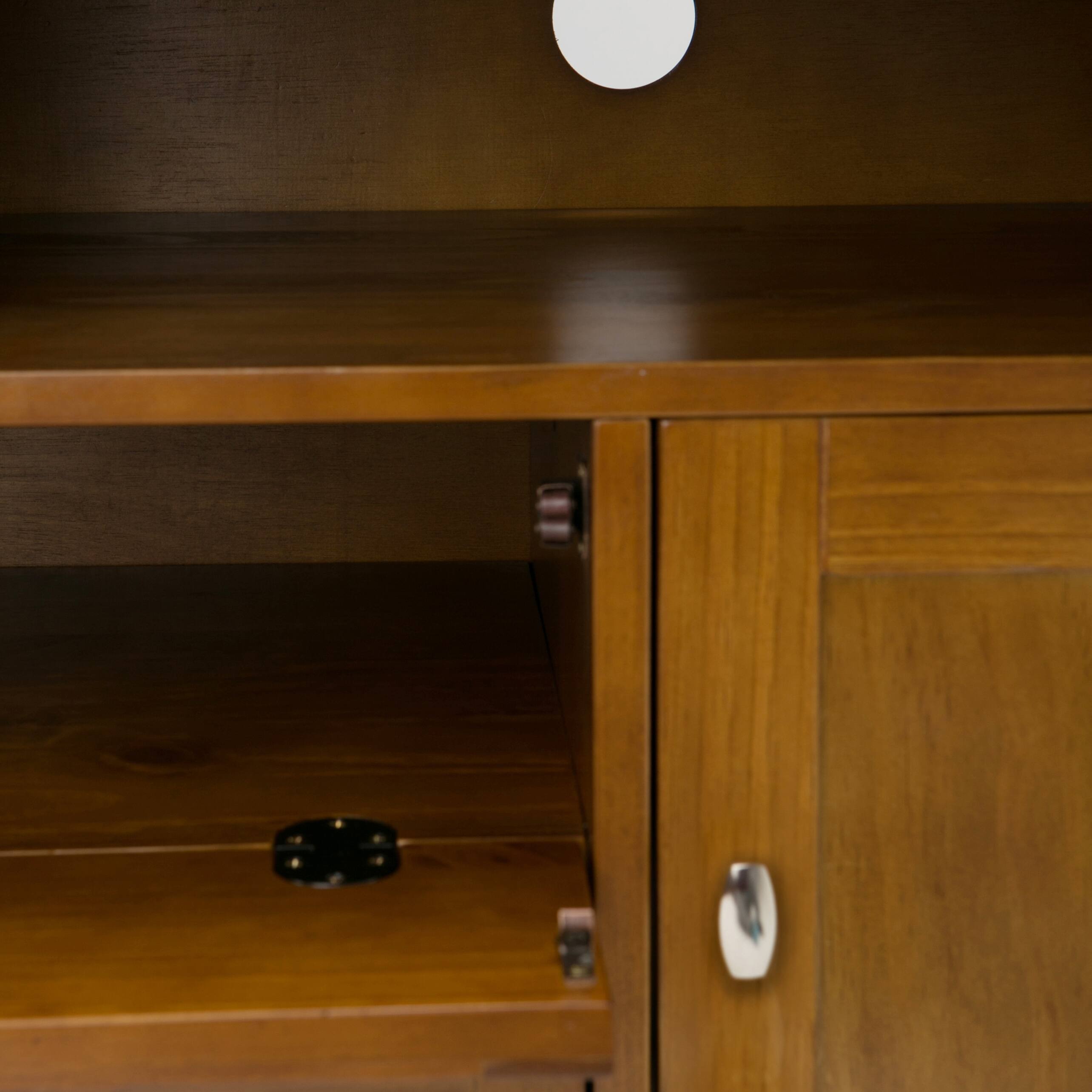 Alt View 4. Simpli Home - Warm Shaker 72 inch Wide Solid Wood TV Stand, Warm Honey Brown - Warm Honey Brown.