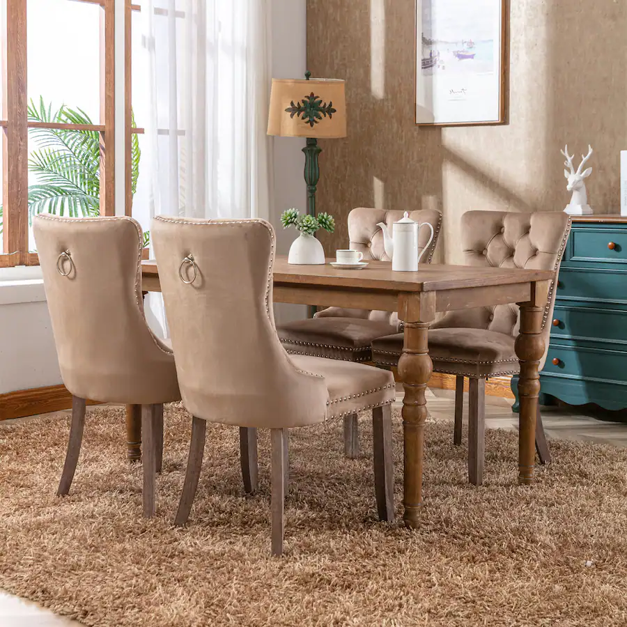 Purchasing Room MERAVOM Velvet Dining Chairs Set of 2, Upholstered High end Tufted ...