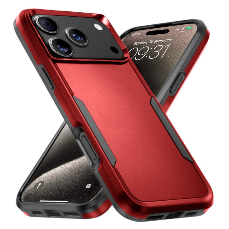 Entronix - Soft-Touch Dual-Layer Case for iPhone 17 Pro Max - Ultimate Protection - Red