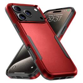 Entronix - Soft-Touch Dual-Layer Case for iPhone 17 Pro Max - Ultimate Protection - Red