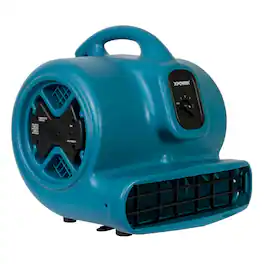 XPOWER - 1/3 HP 2600 CFM 3 Speed, Carpet Dryer, Blower with Built-in GFCI Power Outlets - Blue