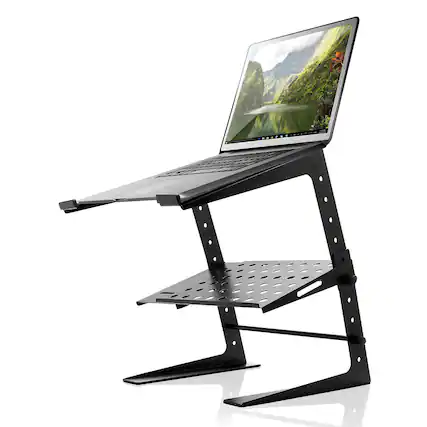 Front. Pyle - Pyle Portable Adjustable Laptop Stand - 6.3” to 10.9” Height Adjustable, for DJ, Gaming, Home or Office Use (PLPTS26) - Black.
