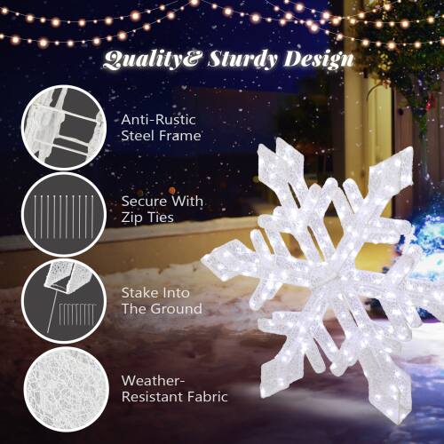 Quality & Sturdy Design

- Anti-Rustic Steel Frame
- Secure With Zip Ties
- Stake Into The Ground
- Weather-Resistant Fabric