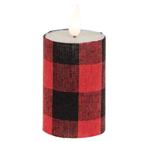 Front. BreeBe - *Lodge LED Votive 2" x 4.25" - Red, Black.