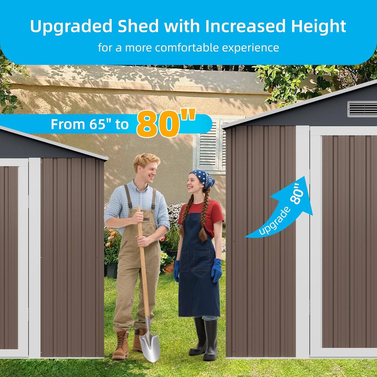 Upgraded Shed with Increased Height for a more comfortable experience

From 65" to 80"

Upgrade 80"