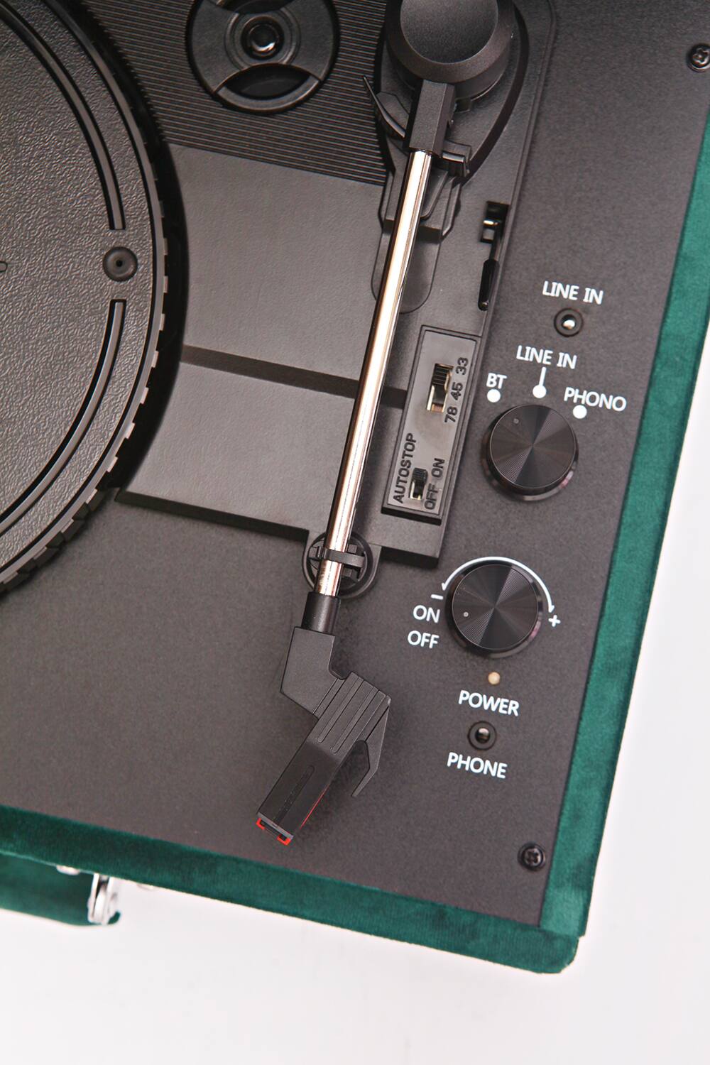 LINE IN  
LINE IN  
BT  
PHONO  
AUTO STOP  
ON/OFF  
POWER  
PHONE