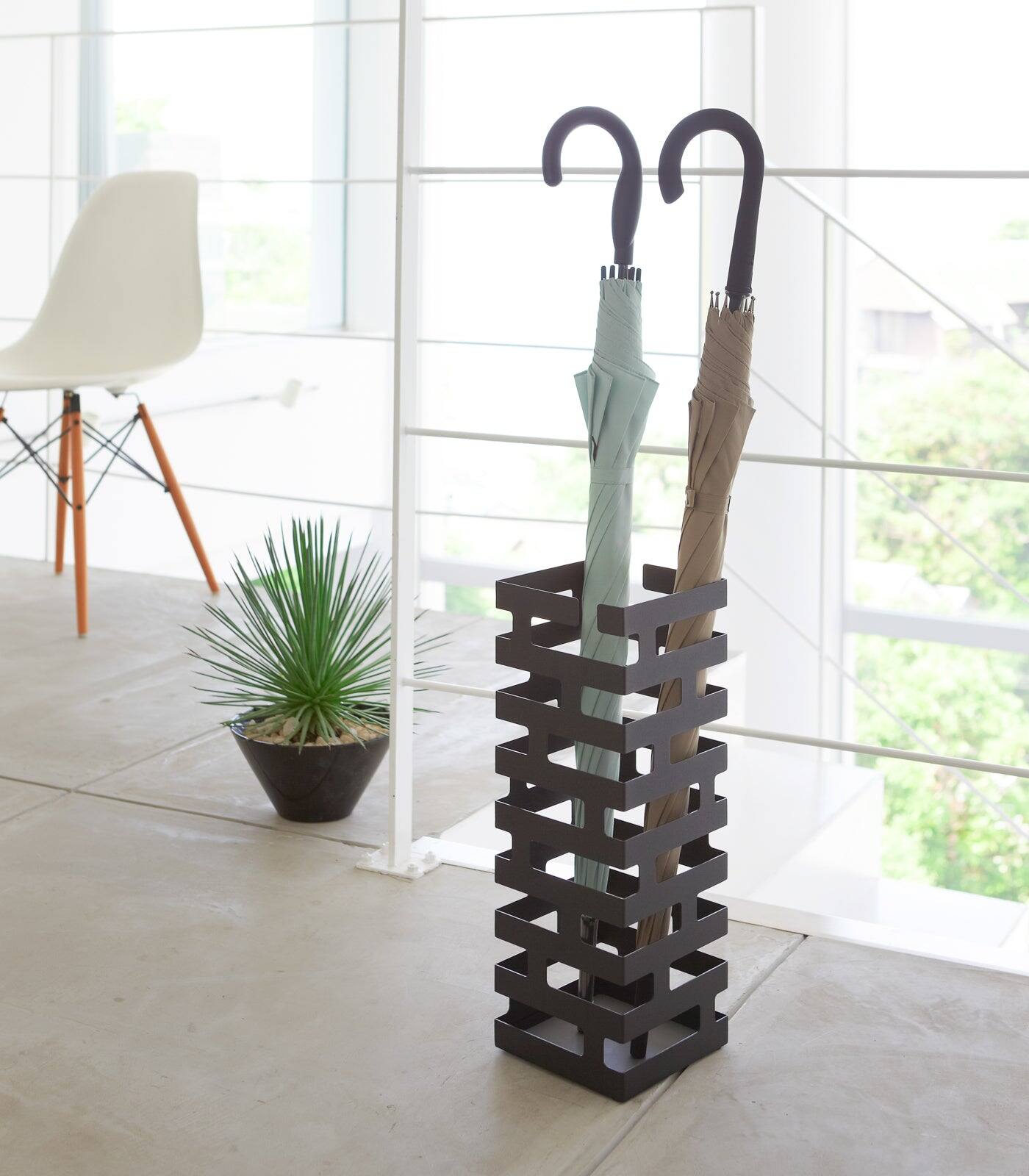 Alt View 5. Yamazaki Home - Umbrella Stand - Square - Steel - White.