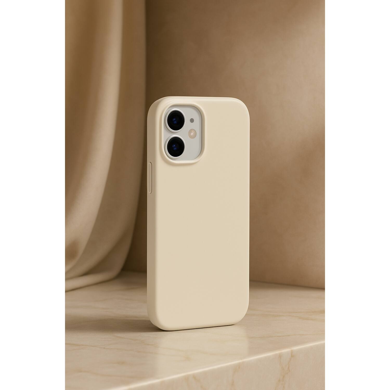 Angle. SaharaCase - Apple iPhone 17 Silicone Case | Compatible with Magsafe | Smooth Finish | Venture Series - Sand Beige.