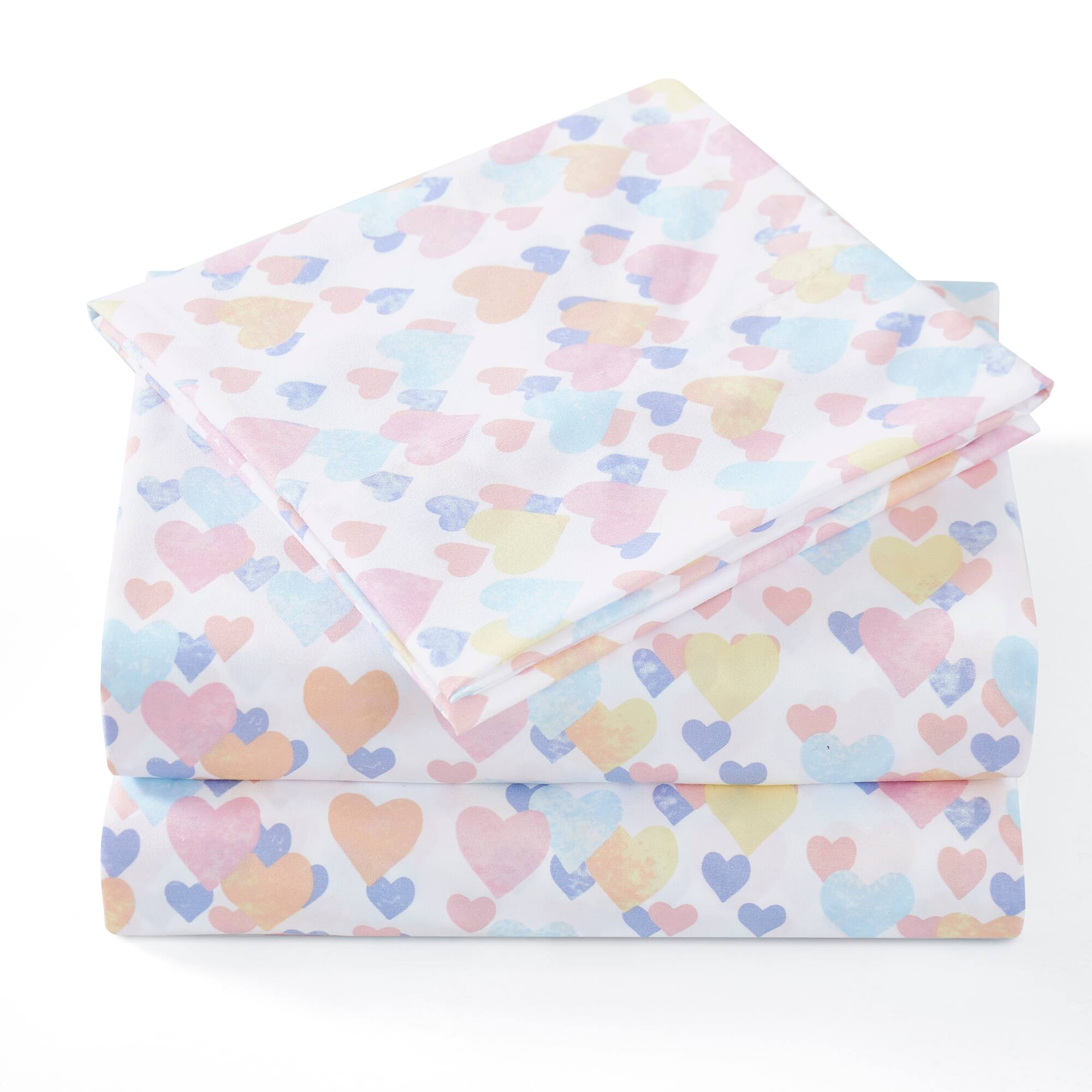 Alt View 1. Sweet Home Collection - Kids' Printed Classic & Bright Ultra Soft Microfiber Sheet Sets - Twin - Vintage Hearts.