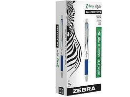 Zebra - Z-Grip Flight Retractable Ballpoint Pen, Bold Point, 1.2mm, Ink, Dozen - Blue