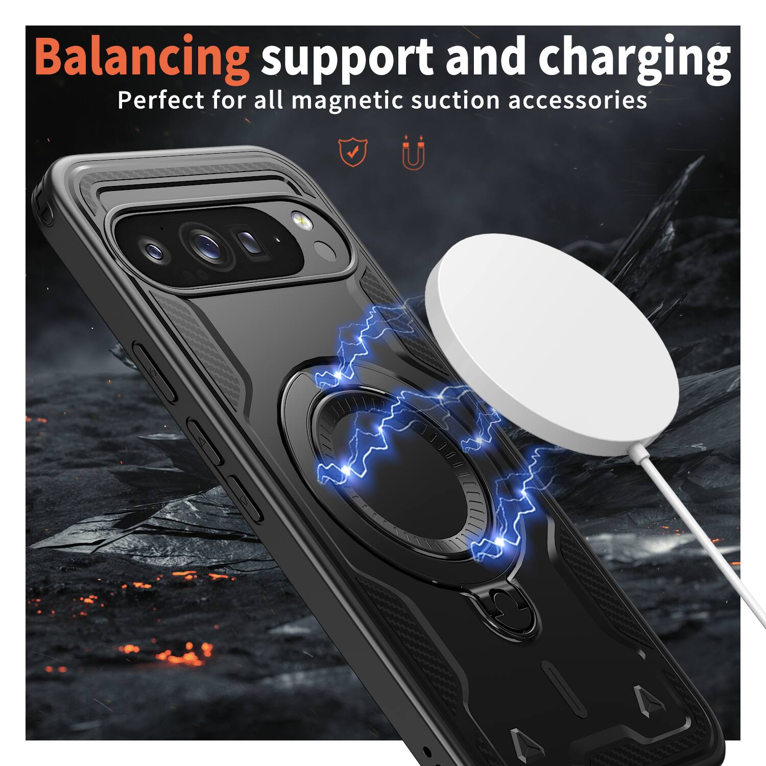 Balancing support and charging  
Perfect for all magnetic suction accessories