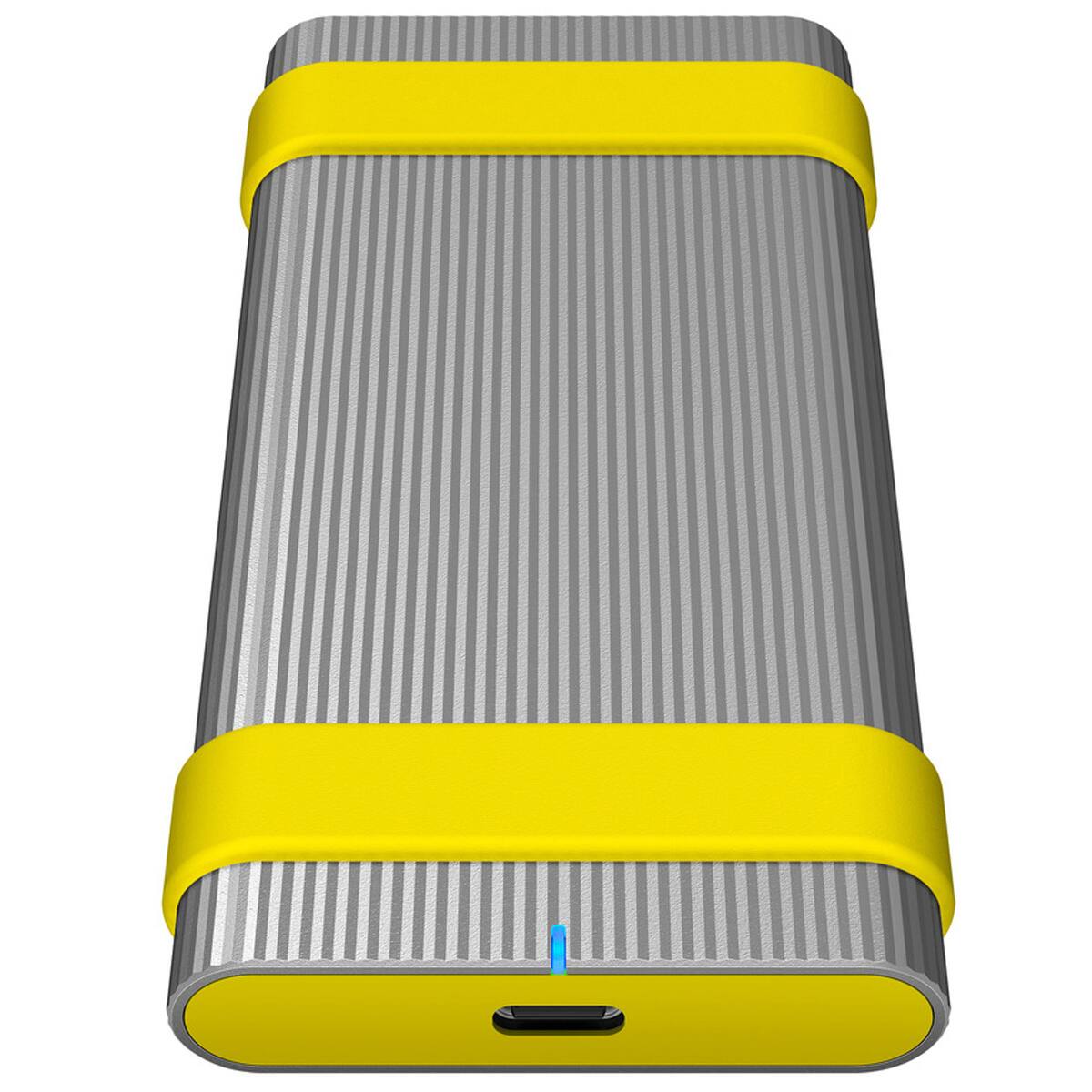Front. Sony - Sony SLM 500GB USB 3.1 Gen 2 Type-C Fast and Tough External SSD, Silver.