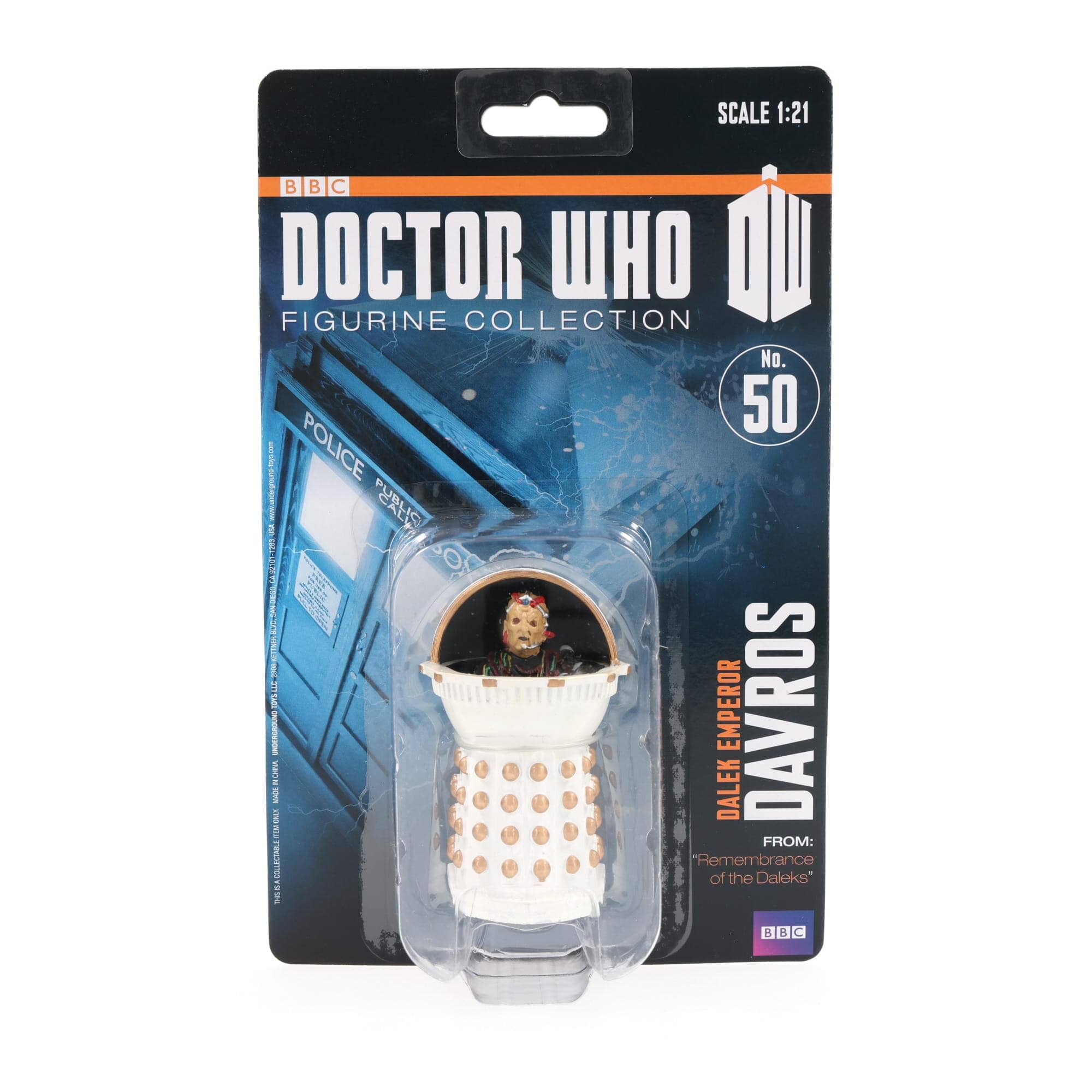 SCALE 1:21  
BBC DOCTOR WHO FIGURINE COLLECTION  
No. 50  
DALEK EMPEROR DAVROS  
FROM: "Remembrance of the Daleks"