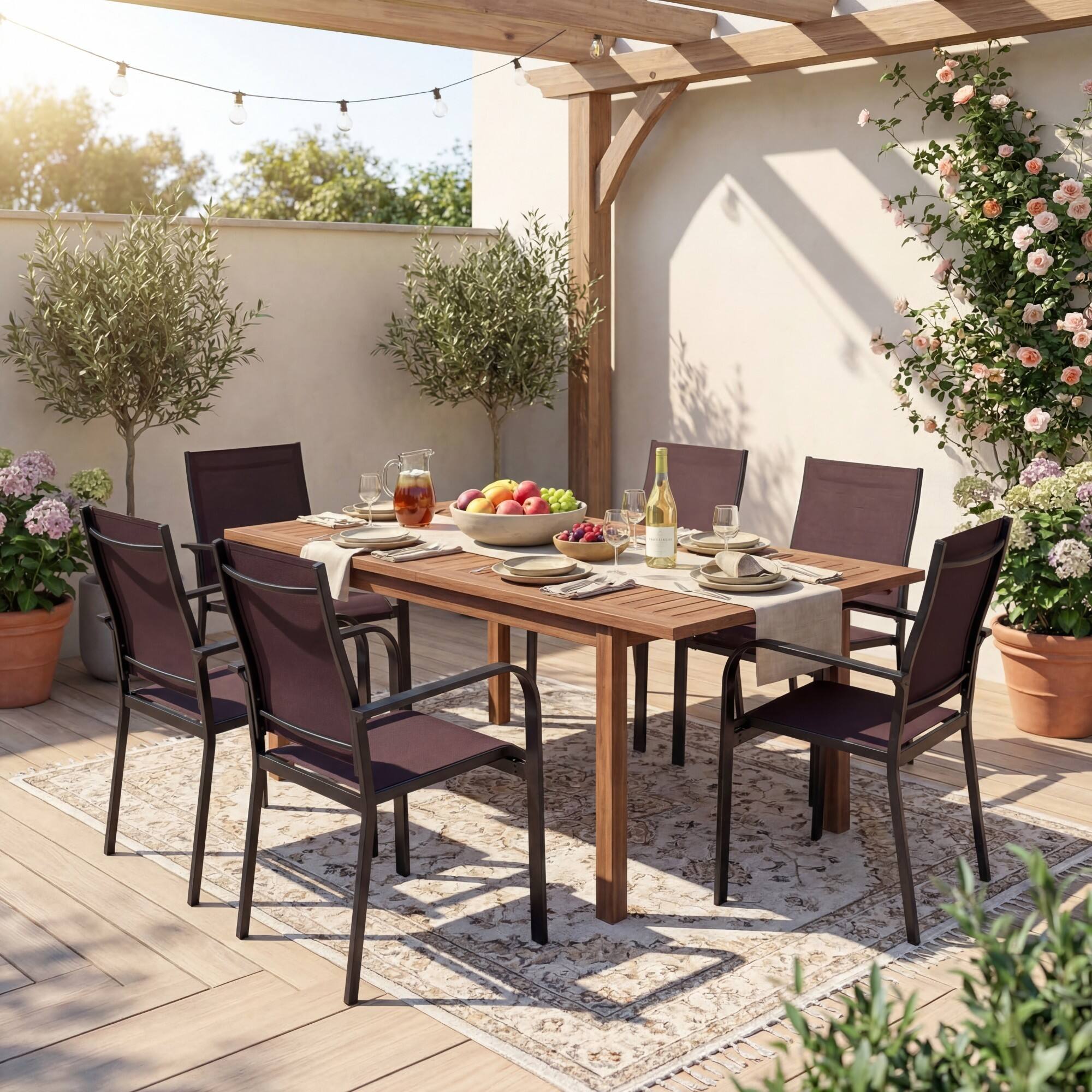 Alt View 1. Costway - Costway Patio Dining Chairs Set of 6, Stackable Outdoor Armchairs with Metal Frame,Backrest - Coffee.