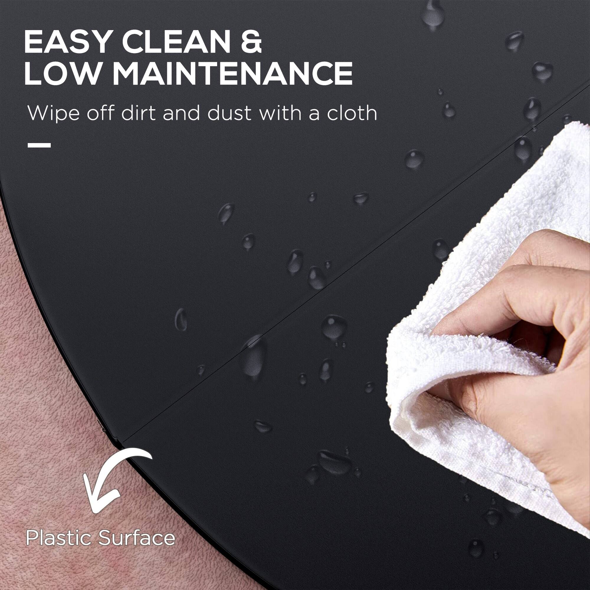 EASY CLEAN & LOW MAINTENANCE  
Wipe off dirt and dust with a cloth  

Plastic Surface