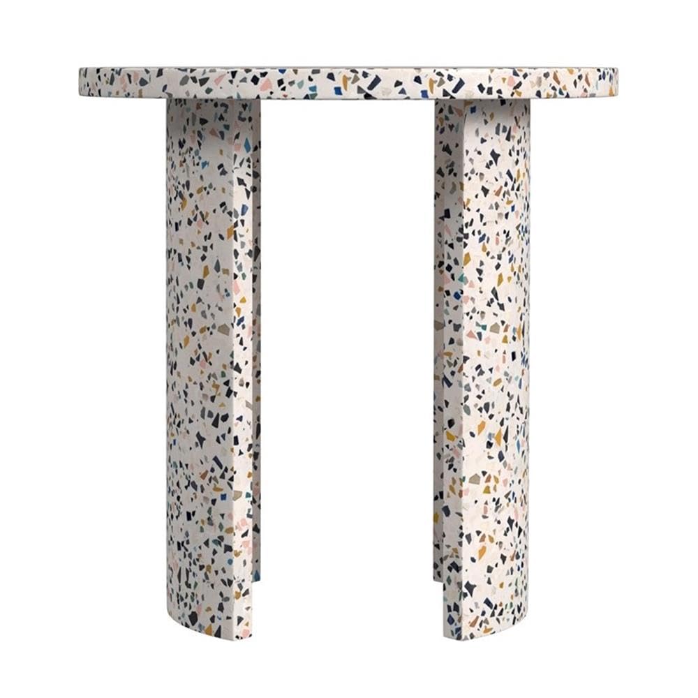 Back. Butler Specialty - Siesta Outdoor Terrazzo Round Side Table - White.