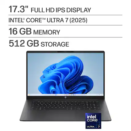 17.3" FULL HD IPS DISPLAY
INTEL® CORE™ ULTRA 7 (2025)
16 GB MEMORY
512 GB STORAGE