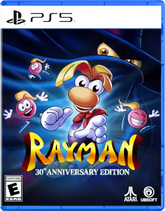 PS5
RAYMAN 30th ANNIVERSARY EDITION
EVERYONE E ESRB
ATARI. UBISOFT - E (Everyone)