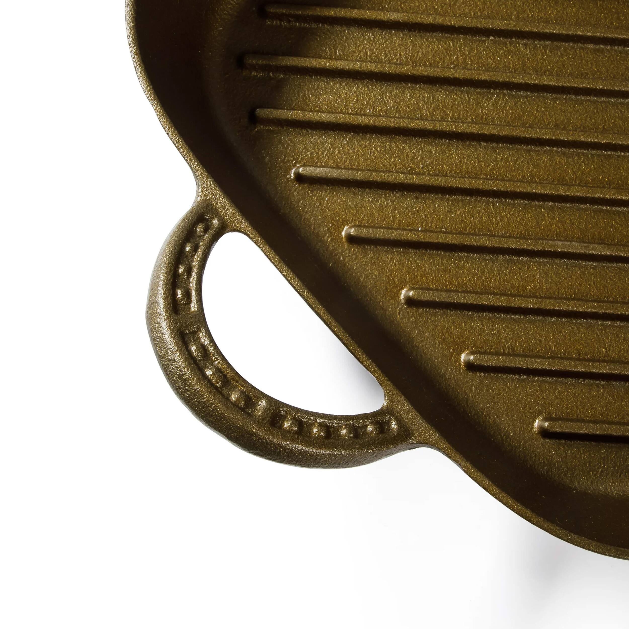 Alt View 4. Gibson - Wanda June Home By Miranda Lambert 11 Inch Cast Iron Pre-Seasoned Square Grill Pan in Bronze - Bronze.