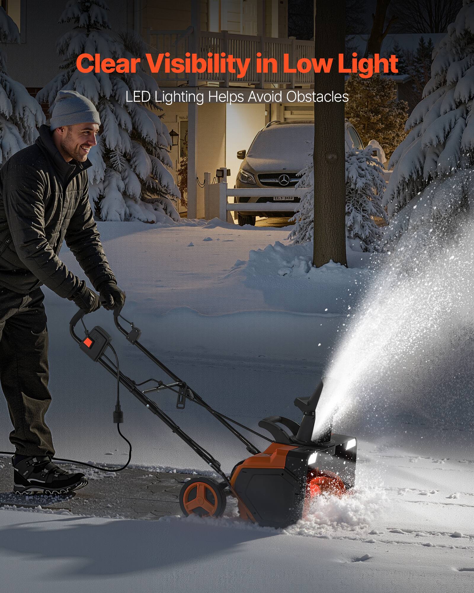 Clear Visibility in Low Light  
LED Lighting Helps Avoid Obstacles