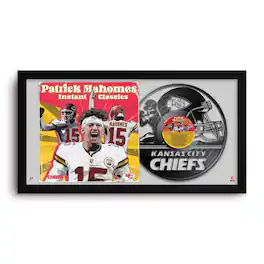 Sporticulture - Patrick Mahomes Kansas City Chiefs 14" x 26" Framed Art Vinyl Album Print - Black