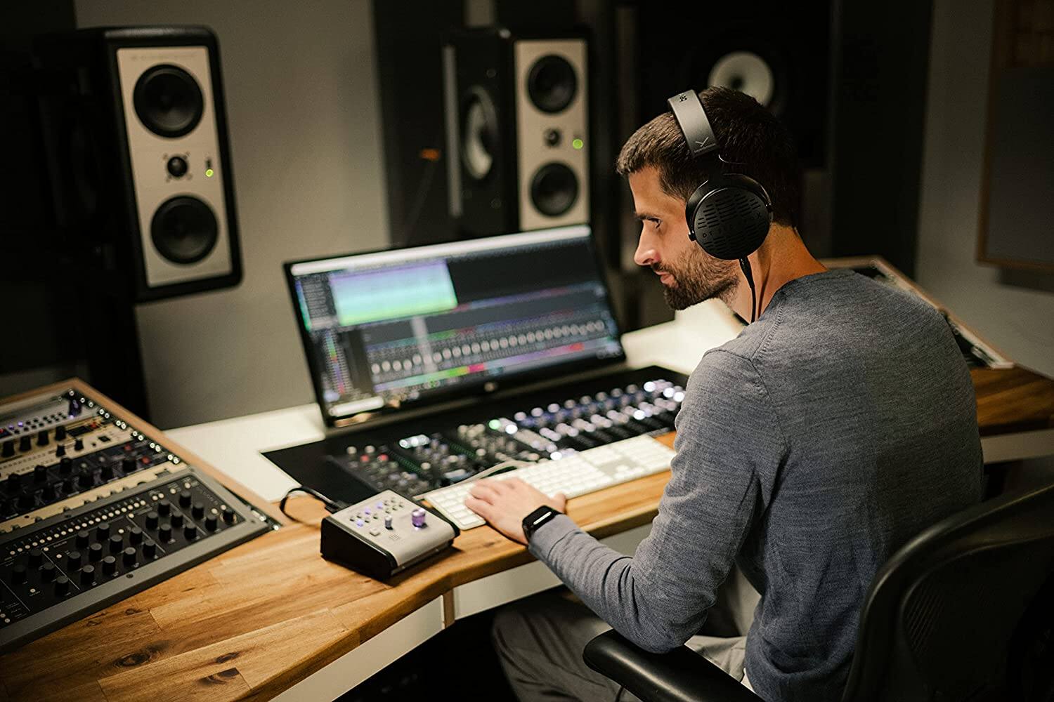 Alt View 4. Beyerdynamic - Beyerdynamic DT 900 Pro X Open-Back Studio Headphones with Cleaning Kit Bundle.