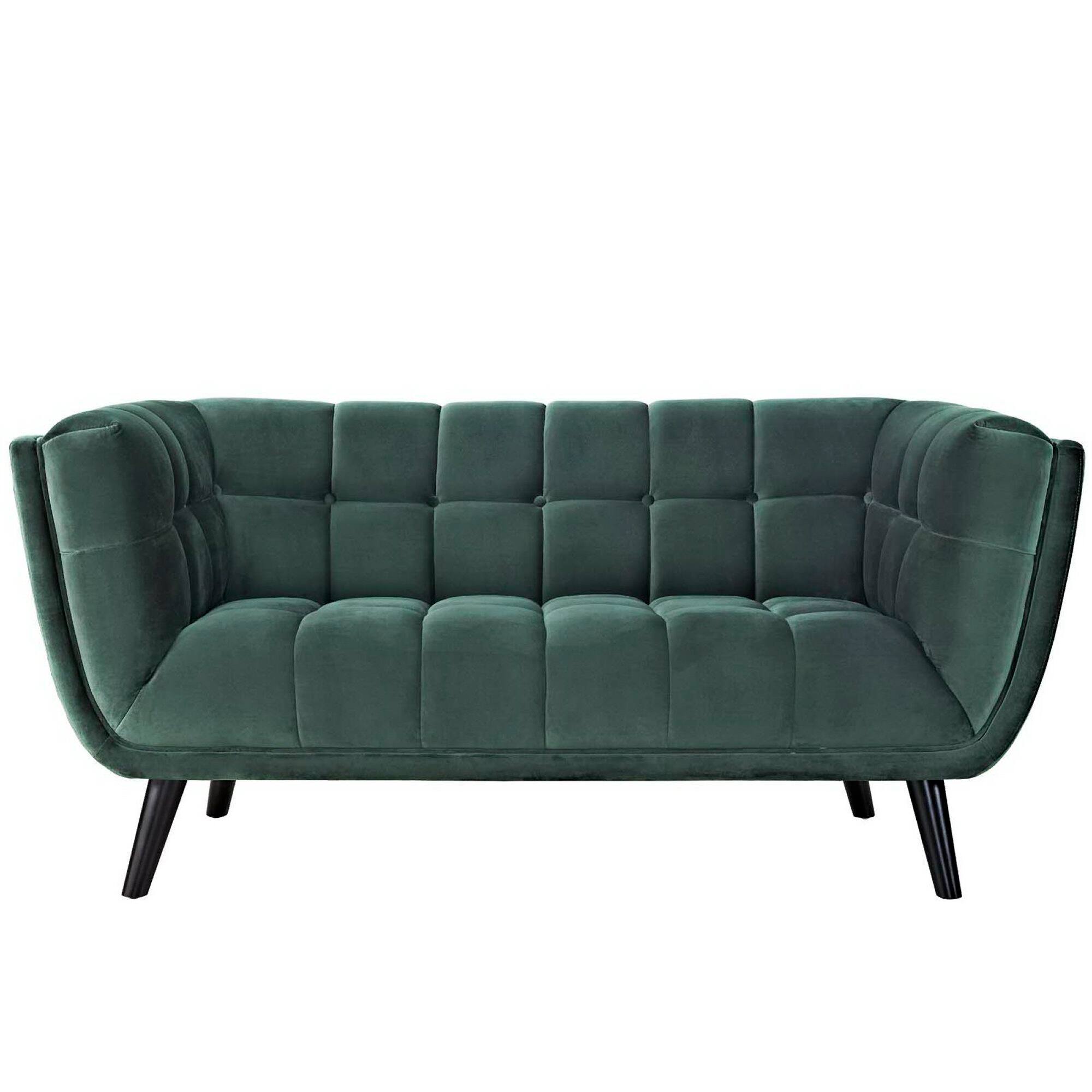 Left. Modway - Bestow Performance Velvet Loveseat by Modway - Green.