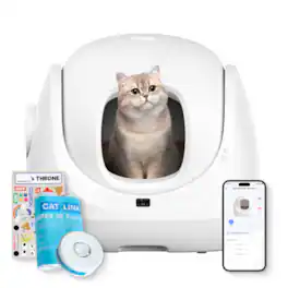 CatLink - SE Lite Upgraded Litter Box, Multiple Cats, Self-Cleaning, Pinch-Free, Ideal for Kittens to 18 lbs Capacity - White