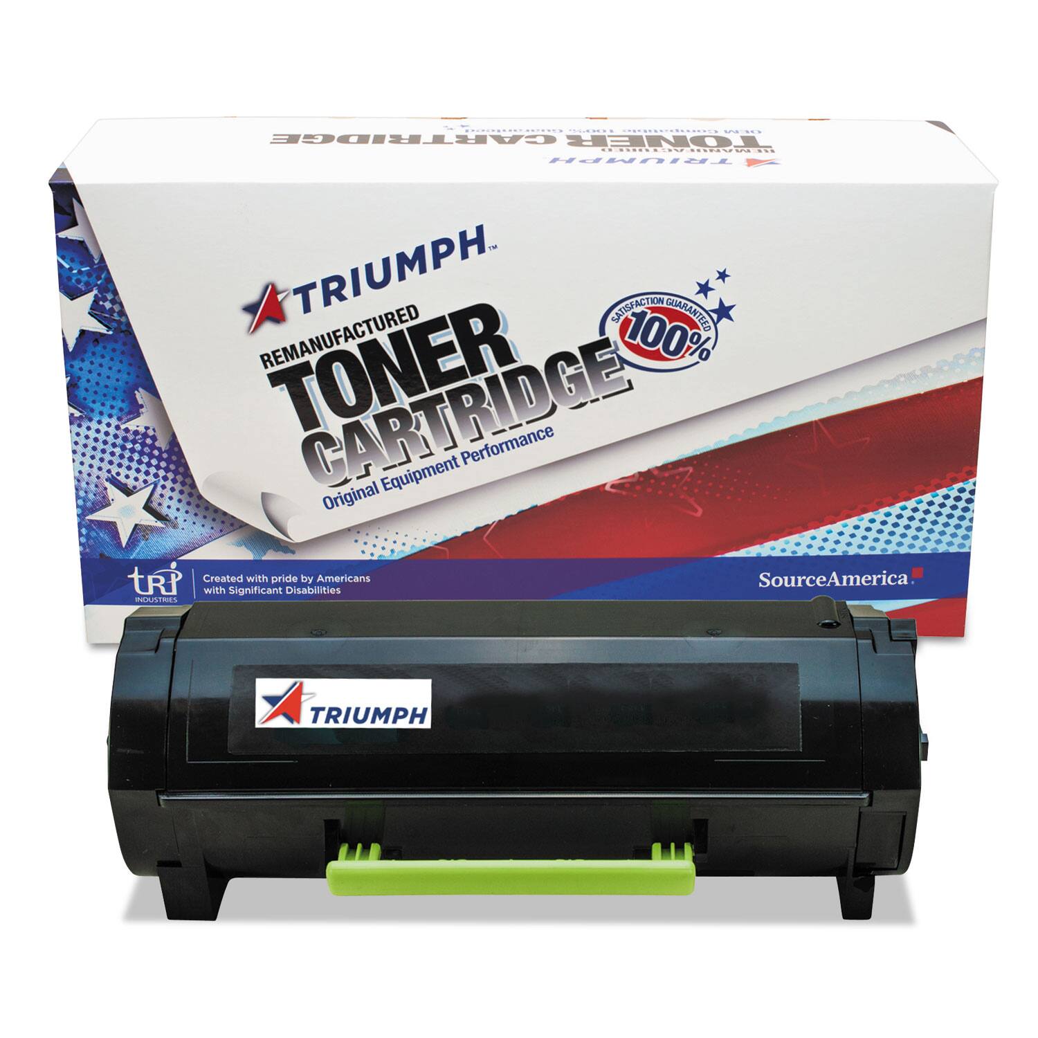 TRIUMPH  
REMANUFACTURED TONER CARTRIDGE  
Original Equipment Performance  

100% SATISFACTION GUARANTEED  

Created with pride by Americans with Significant Disabilities  

SourceAmerica