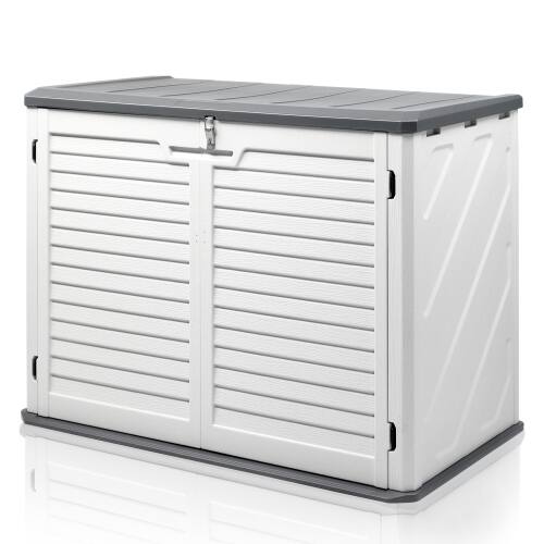 Alt View 1. Winado - 235 Gallon Portable Storage Box, Containers with Lockable Lid for Indoor Outdoor Garden Balcony Yard Patio Furniture - Gray & White.
