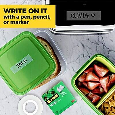 WRITE ON IT with a pen, pencil, or marker

OLIVIA

JACK

Scotch Magic Tape 100g Uses